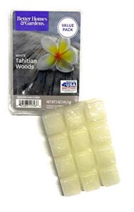 better homes and gardens scented wax cubes white tahitian woods, 5 oz package