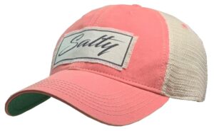 vintage life baseball cap for women funny trucker hat cute distressed ball caps (salty, coral)
