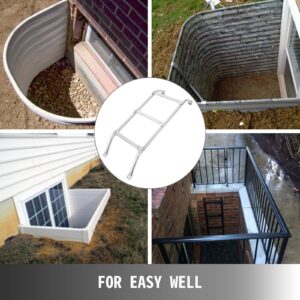 Happybuy Egress Ladder Basement 4 Steps Basement Egress Egress Window Ladder Loft Ladder Window Well Ladder Attic Ladder Parts Escape Ladder Emergency Window Ladder Egress Well Egress Windows