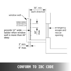 Happybuy Egress Ladder Basement 4 Steps Basement Egress Egress Window Ladder Loft Ladder Window Well Ladder Attic Ladder Parts Escape Ladder Emergency Window Ladder Egress Well Egress Windows