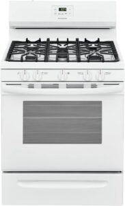 frigidaire fcrg3052aw 30" freestanding gas range with 5 sealed burners 5 cu. ft. oven capacity in white