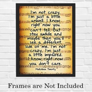 I'm Not Crazy - Motivational Wall Decor, A Present Inspirational Wall Art, Perfect for Living Room Wall Decor, Transform your Home, Office, or Bedroom with lyrical Masterpiece, Unframed - 8x10