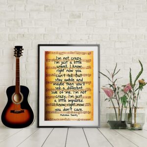 I'm Not Crazy - Motivational Wall Decor, A Present Inspirational Wall Art, Perfect for Living Room Wall Decor, Transform your Home, Office, or Bedroom with lyrical Masterpiece, Unframed - 8x10