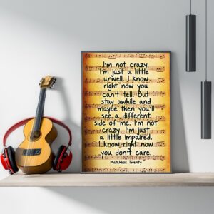 I'm Not Crazy - Motivational Wall Decor, A Present Inspirational Wall Art, Perfect for Living Room Wall Decor, Transform your Home, Office, or Bedroom with lyrical Masterpiece, Unframed - 8x10