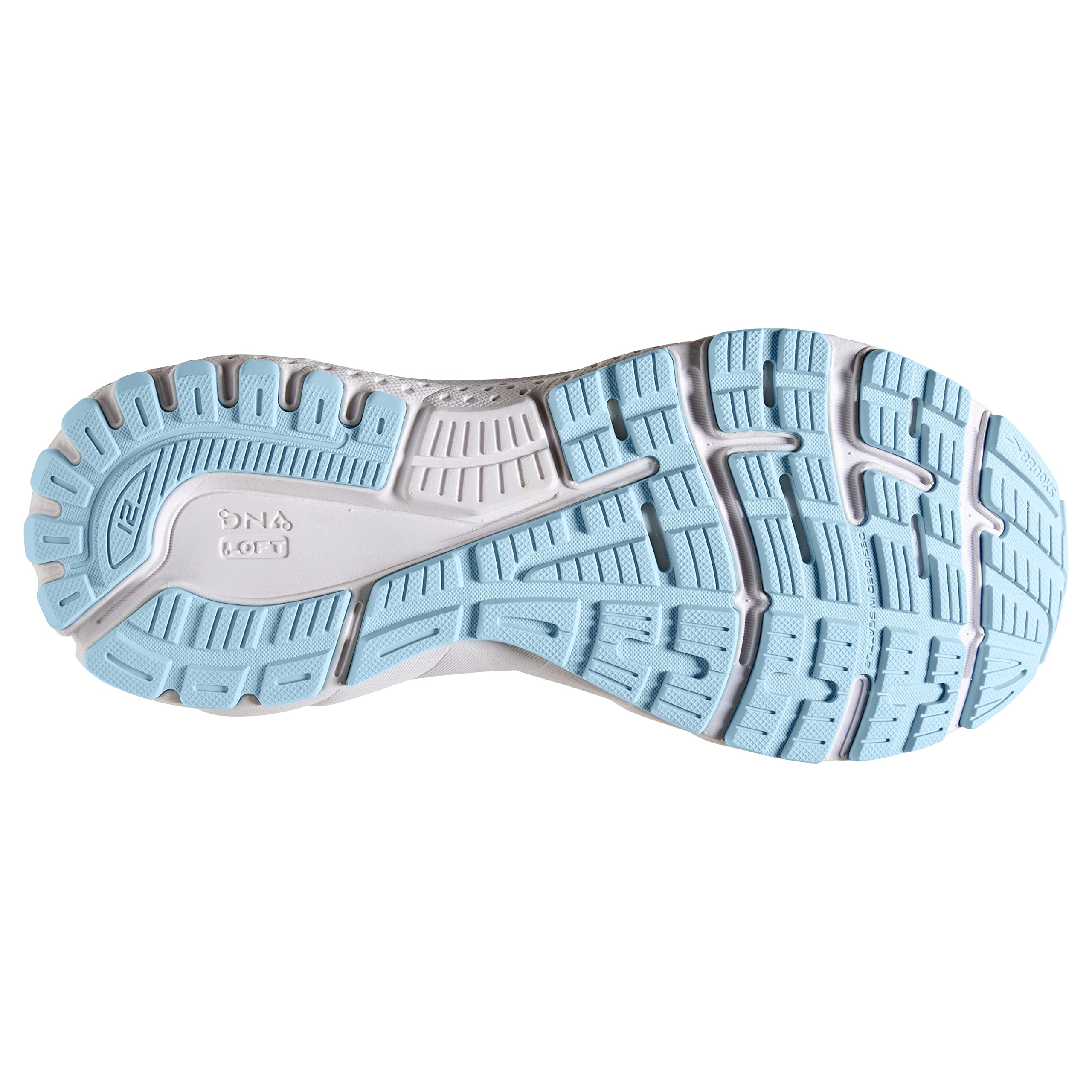 Brooks Women's Adrenaline GTS 21 Supportive Running Shoe - Oyster/Alloy/Light Blue - 6 Narrow