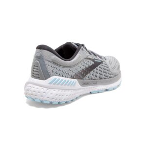 Brooks Women's Adrenaline GTS 21 Supportive Running Shoe - Oyster/Alloy/Light Blue - 6 Narrow