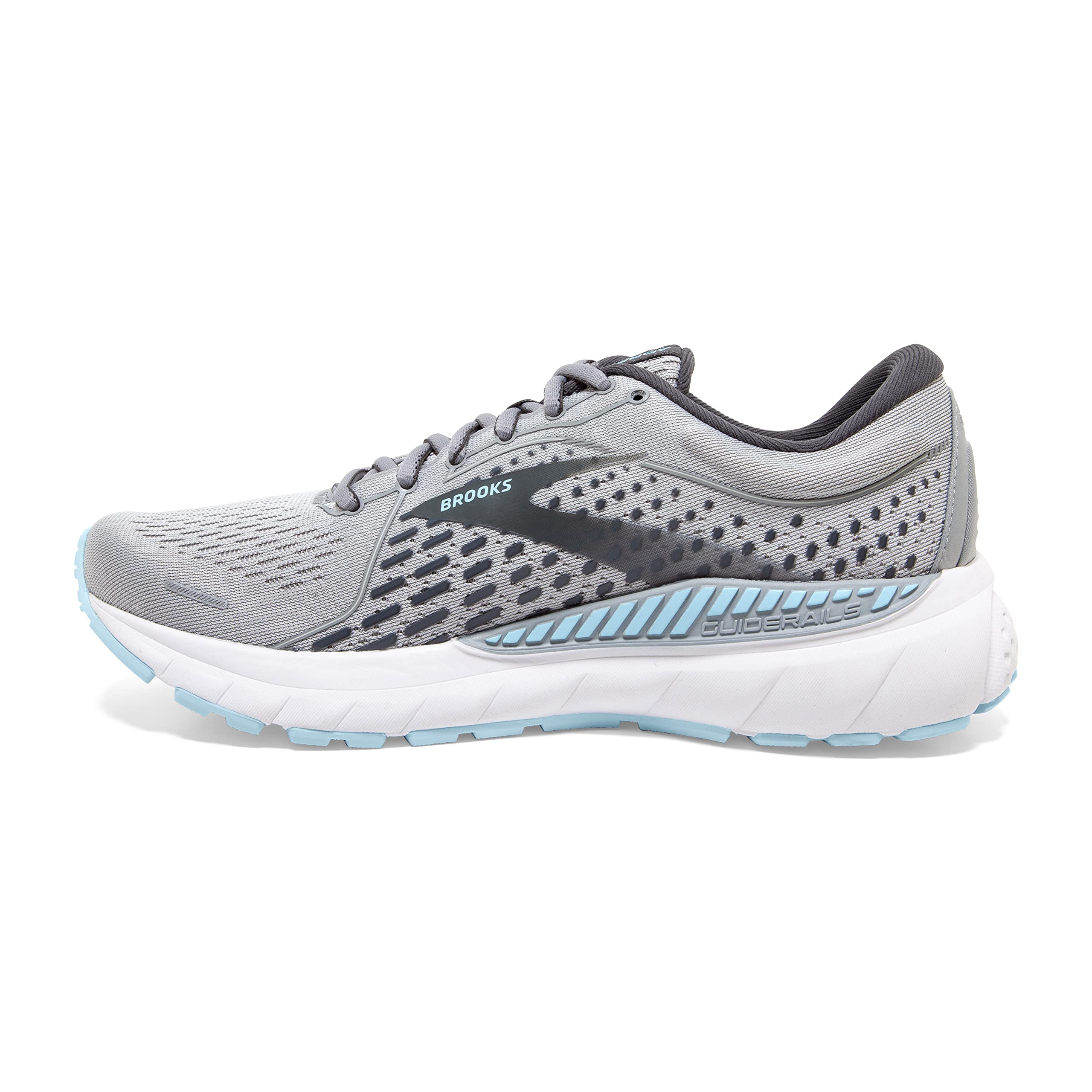 Brooks Women's Adrenaline GTS 21 Supportive Running Shoe - Oyster/Alloy/Light Blue - 6 Narrow