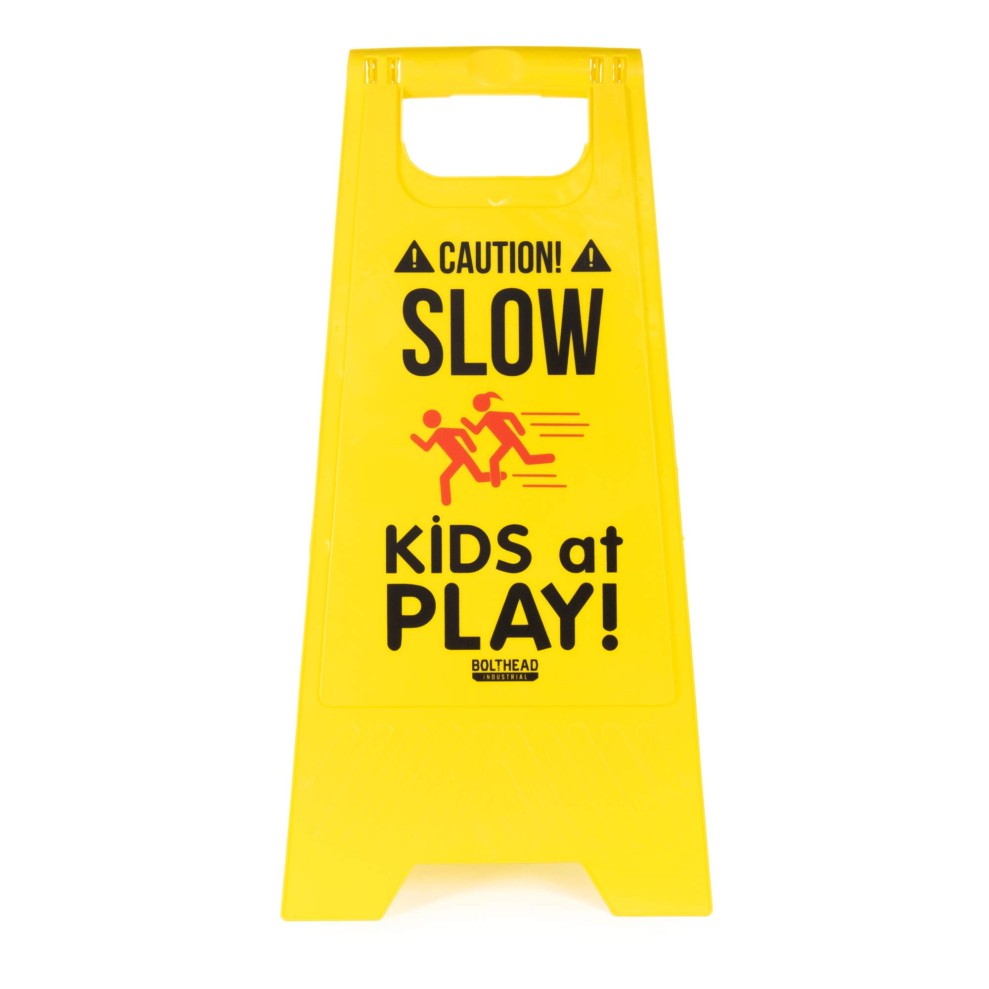 Caution Slow Kids at Play Child Safety & Slow Down Signs Double-Sided Neighborhoods, Schools, Day Cares Yellow Pack of 2