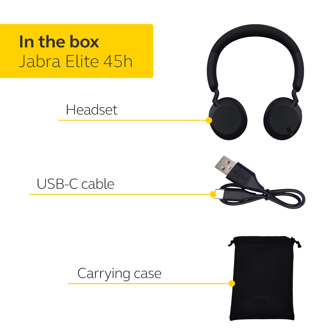 Jabra Elite 45h, Copper Black – On-Ear Wireless Headphones with Up to 50 Hours of Battery Life, Superior Sound with Advanced 40mm Speakers – Compact, Foldable & Lightweight Design