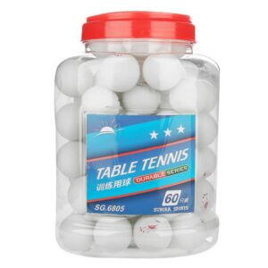 vbestlife ping pong balls with box, 60 pcs 3-star table tennis ball ping pong balls for competition training entertainment(white)