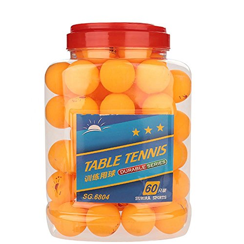 VBESTLIFE Ping Pong Balls with Box, 60 Pcs 3-Star Table Tennis Ball Ping Pong Balls for Competition Training Entertainment(Orange)