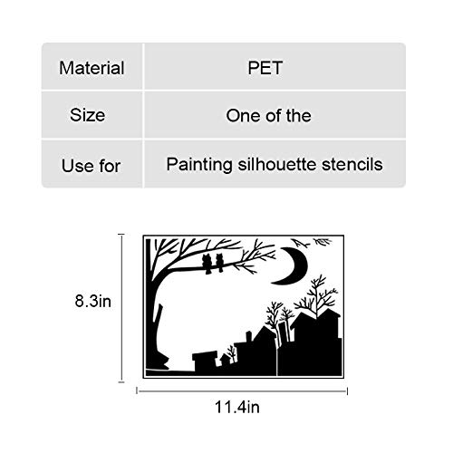 MOCOHANA ®9Pcs Reusable Plastic Hollow Painting Silhouette Stencil Set DIY Drawing Template Graffiti Stencils (Love)