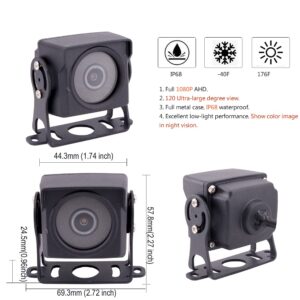 JOINLGO NTSC 1080P Large Viewing Angle Car Camera 2.0MP AHD HD Rear Front Side View Car Camera Metal Case IP68 Rate Full Waterproof Starlight Shows Color Image in Night Vision for Truck Van Bus