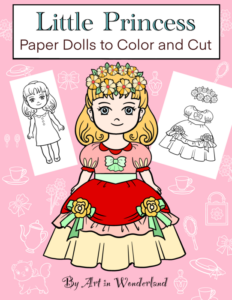 little princess paper dolls to color and cut - printable coloring pages for kids