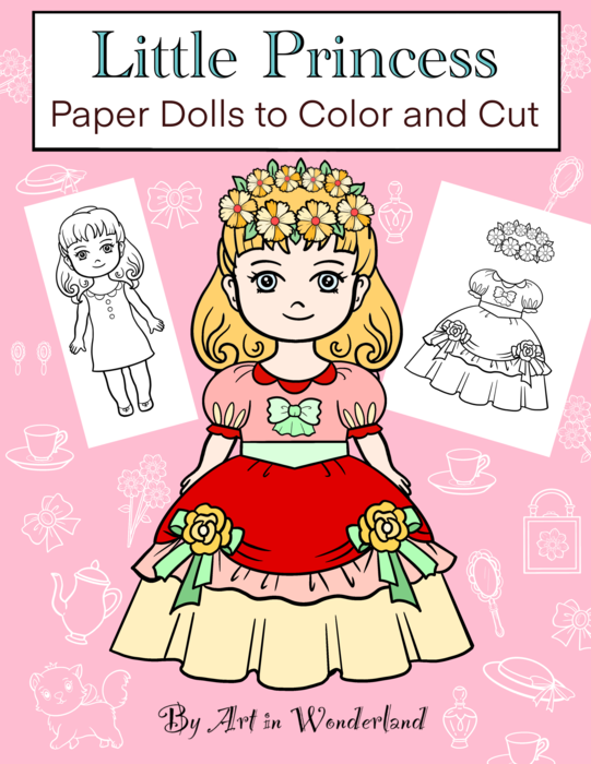 Little Princess Paper Dolls to Color and Cut - Printable Coloring Pages for Kids