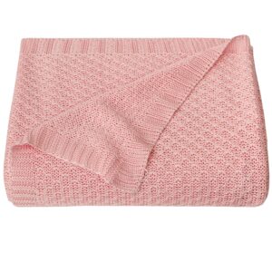 ntbay cooling baby blanket - cable knit toddler blanket - rayon derived from bamboo, soft and breathable 30x40 blanket, 30x40 inches, pink