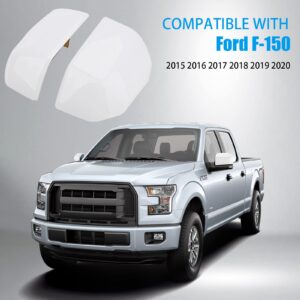 Oxford White Mirror Cover Caps Compatible with Ford F150 2015 2016 2017 2018 2019 2020 Door Rear View Upgrade