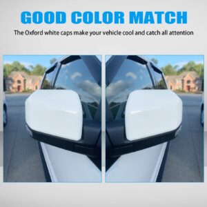 Oxford White Mirror Cover Caps Compatible with Ford F150 2015 2016 2017 2018 2019 2020 Door Rear View Upgrade