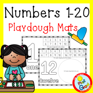 2 prewriting numbers 1-20 playdough mats (no prep distance learning)