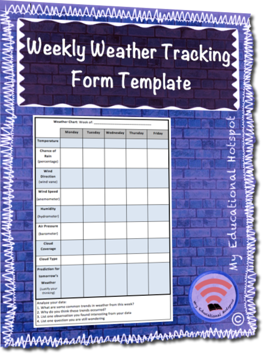 Weekly Weather Tracking Template