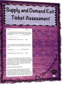 supply and demand exit ticket assessment