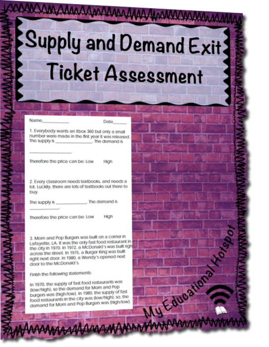 Supply and Demand Exit Ticket Assessment