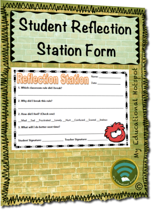 Student Reflection Station Form Template