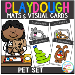 playdough mats & visual cards: pet set