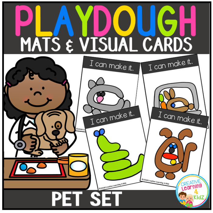 Playdough Mats & Visual Cards: Pet Set