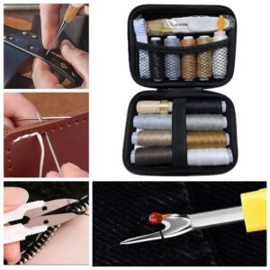 34 Pack Upholstery Repair Kit, Leather Craft Sewing Tools Needles Canvas Thread and Needles Tape Measure Stitching Needles for Leather Repair Kit