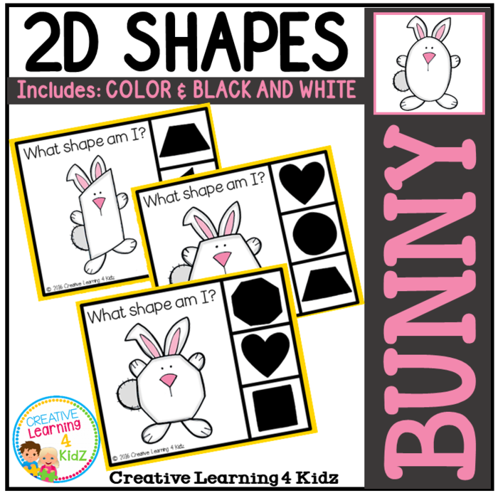 Shape Clip Cards: Bunny