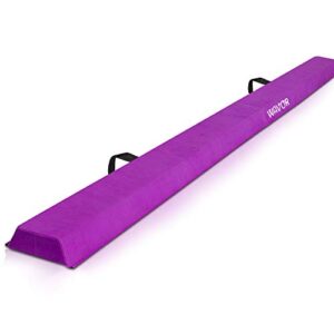 wavor 8ft balance beam: 4 flowers, 2 ribbons, foldable, easy to carry, stable, firm, 2 color options, 4-inch wide kids gymnastics beam