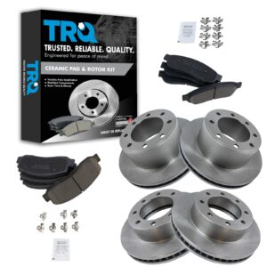 trq front & rear premium posi ceramic disc brake pad & rotor kit for ford pickup trucks