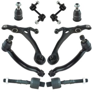 trq front ball joint tie rod arm sway bar link steering suspension kit set 10pc compatible with 2004-2006 acura tl