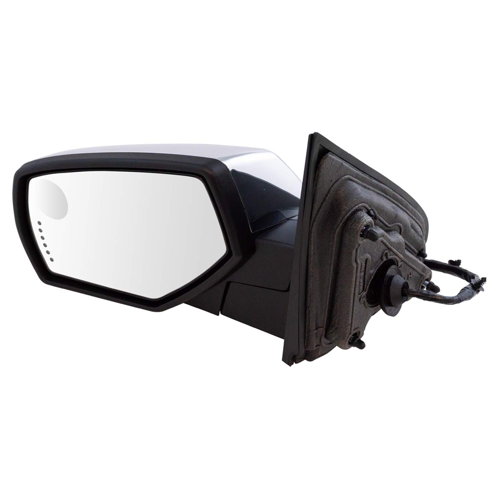 TRQ MRA06847 Left Drivers Side Door Mirror with Signal Heat Memory Puddle Light Power Folding Compatible with 2014-2018 Chevrolet Silverado 1500 2015-2018 Silverado 2500 HD Silverado 3500 HD Sierra