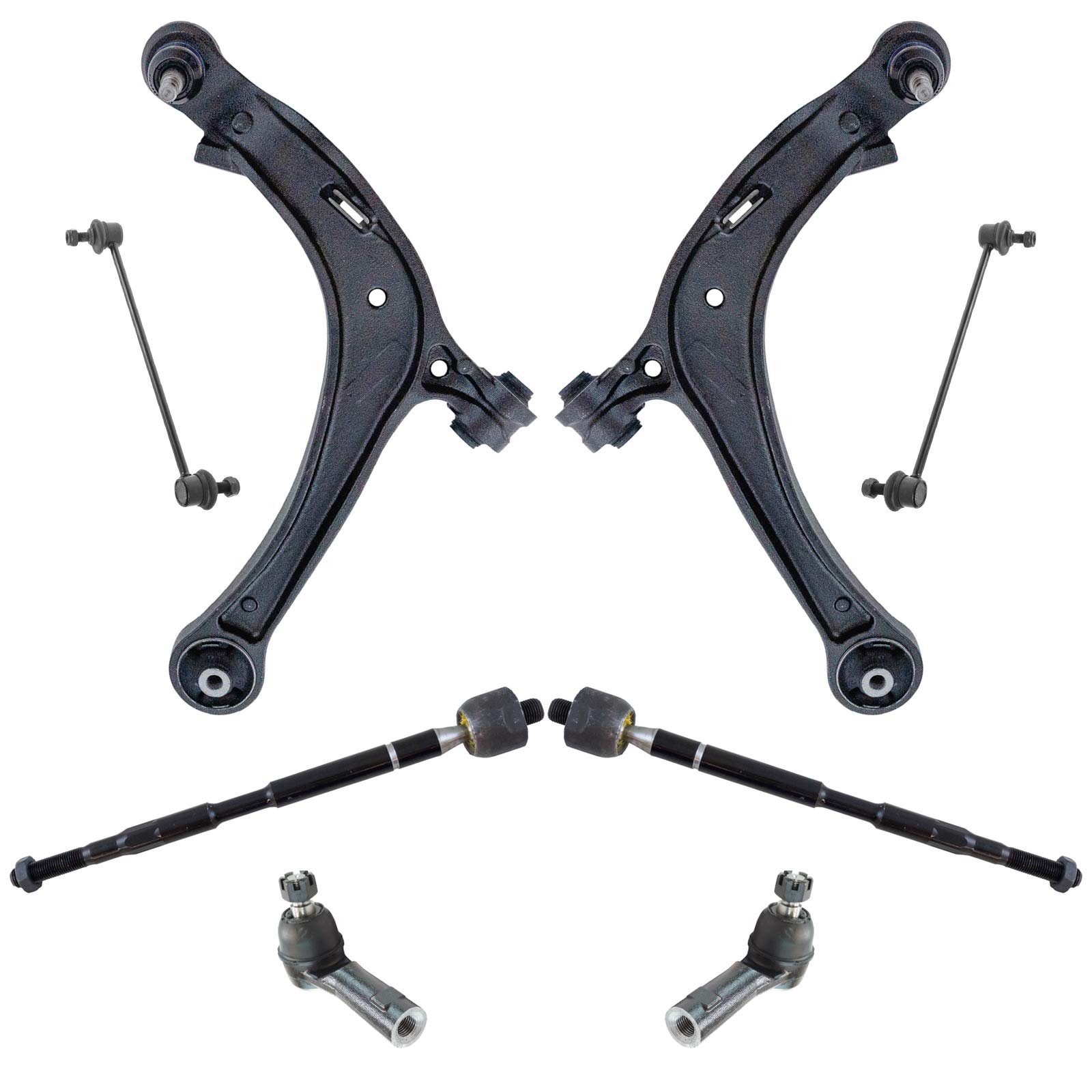 TRQ 8 Piece Steering & Suspension Kit Control Arms Tie Rods Sway Bar Links Compatible with 2011-2013 Honda Odyssey