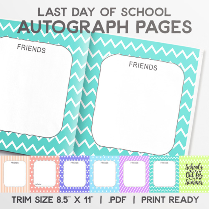 Last Day of School Autograph Pages