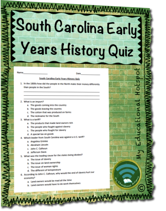 South Carolina Early Years History Assessment