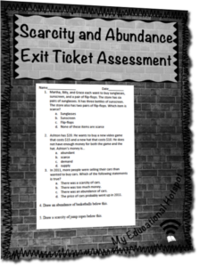 scarcity and abundance exit ticket assessment