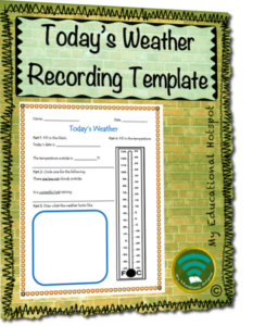 recording today's weather graphic organizer template