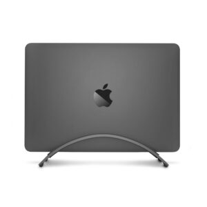 twelve south bookarc for macbook | space-saving vertical stand to organize work & home office for apple macbooks, now compatible with m1 macbooks* (space grey)