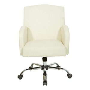 OSP Home Furnishings Joliet Office Chair in Linen Fabric with Chrome Base