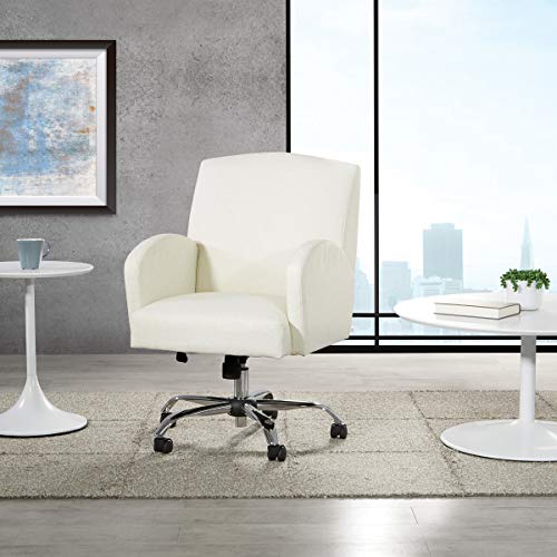 OSP Home Furnishings Joliet Office Chair in Linen Fabric with Chrome Base