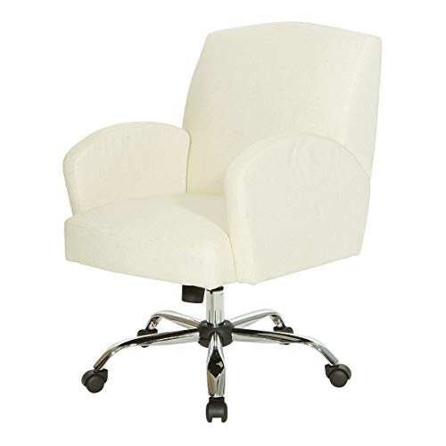 OSP Home Furnishings Joliet Office Chair in Linen Fabric with Chrome Base