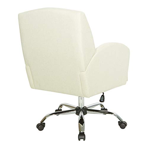 OSP Home Furnishings Joliet Office Chair in Linen Fabric with Chrome Base