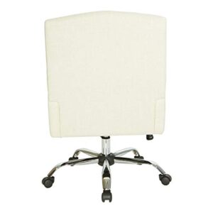 OSP Home Furnishings Joliet Office Chair in Linen Fabric with Chrome Base