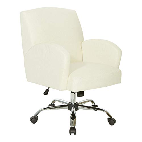 OSP Home Furnishings Joliet Office Chair in Linen Fabric with Chrome Base