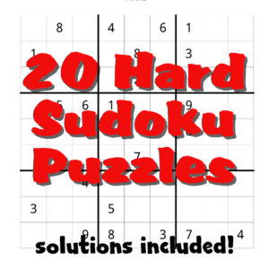 20 hard sudoku puzzles - solutions included!