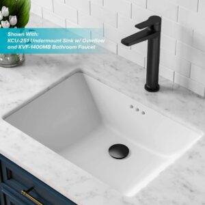 KRAUS Pop-Up Drain with Overflow in Matte Black, PU-11MB