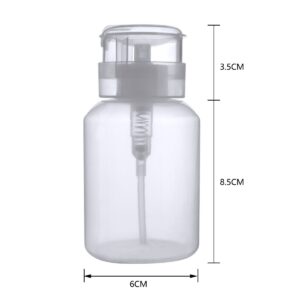 Biutee Cleaner Bottle Clear Bottle 1 PCS Push Down Empty Lockable Pump Dispenser Bottle for Nail Polish and Makeup Remover 200ml (1 PCS)